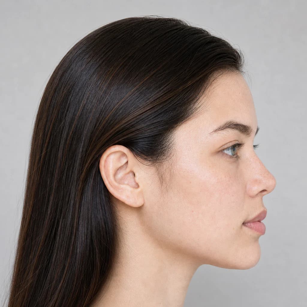 Profile portrait showing the same Bright Spring coloring.
